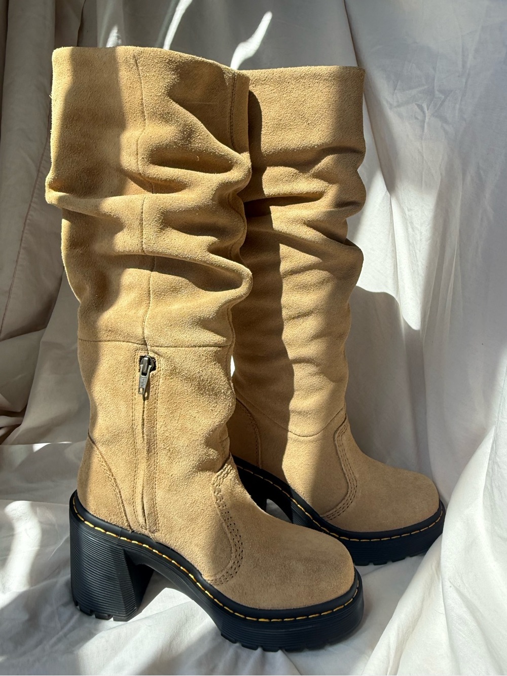Dr Marten Kasey Suede Heel Boot NWT Size 6